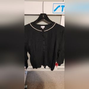Black cardigan with crystal embellishments Avenue size 18/20.